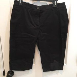 Black Cotton 10 Petite Bermuda Dress Shorts